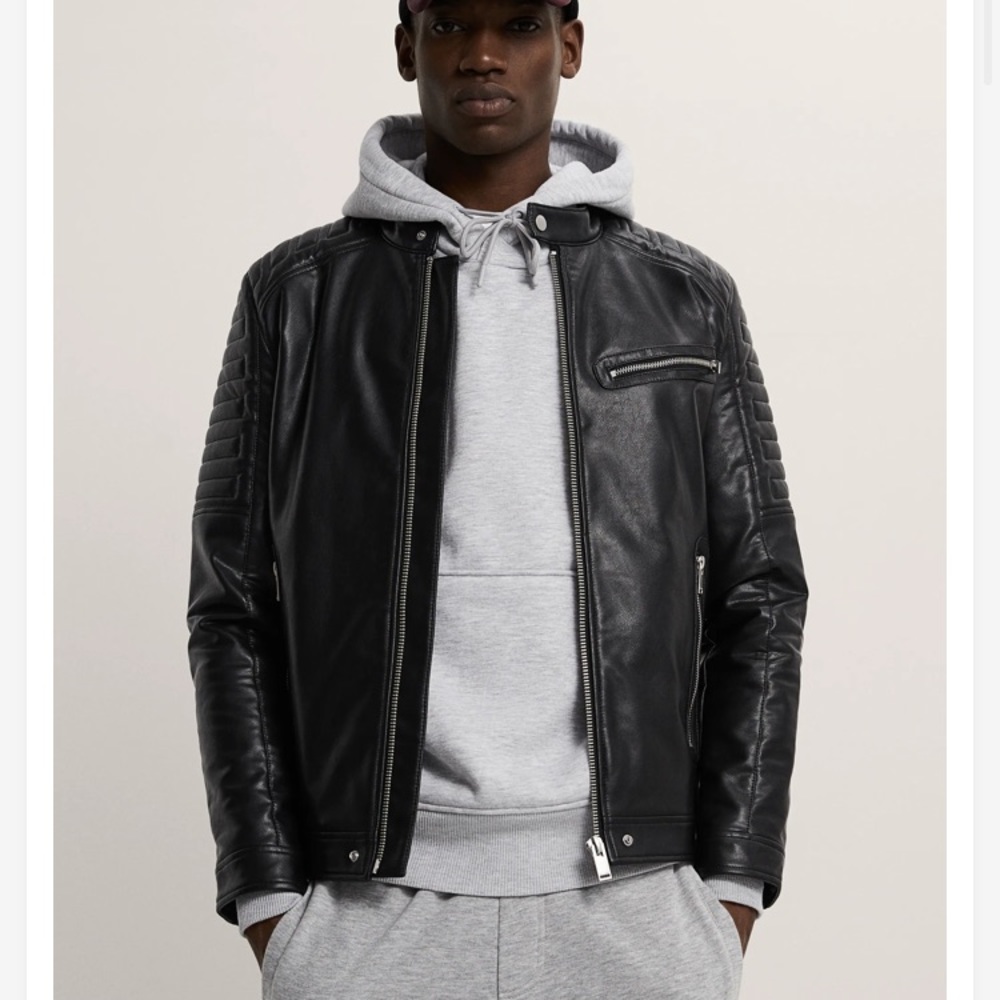 Holiday gift 🎁 for him#leather bike jacket